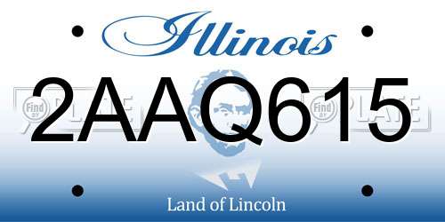 2AAQ615 Illinois License Plate
