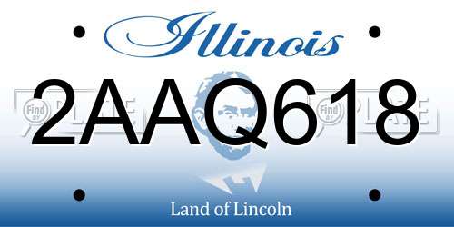2AAQ618 Illinois License Plate