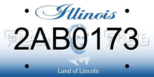 2AB0173 Illinois License Plate