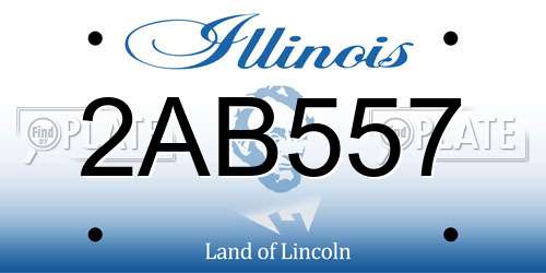 2AB557 Illinois License Plate