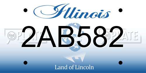 2AB582 Illinois License Plate