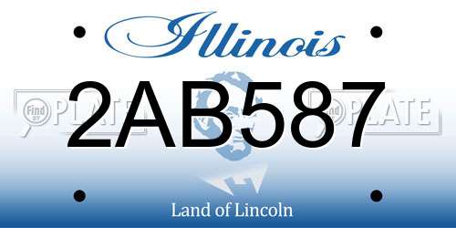 2AB587 Illinois License Plate