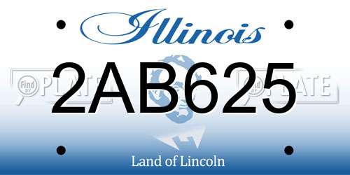 2AB625 Illinois License Plate