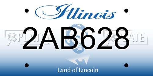 2AB628 Illinois License Plate