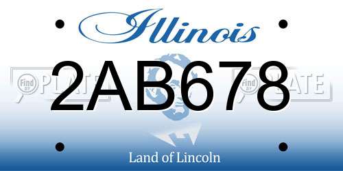 2AB678 Illinois License Plate