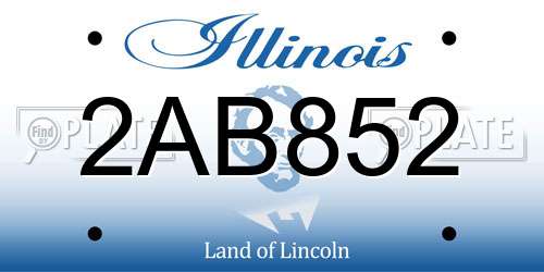 2AB852 Illinois License Plate