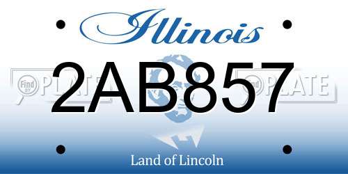 2AB857 Illinois License Plate