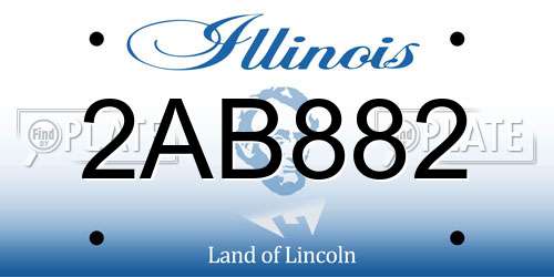 2AB882 Illinois License Plate