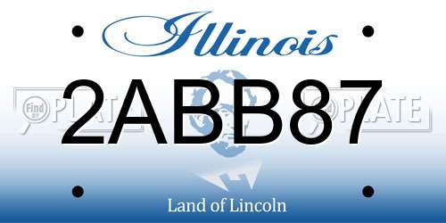 2ABB87 Illinois License Plate