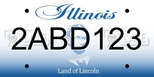 2ABD123 Illinois License Plate