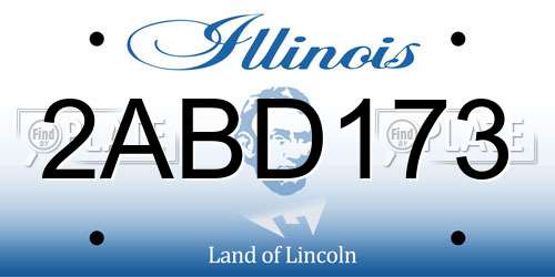 2ABD173 Illinois License Plate