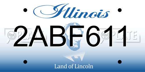 2ABF611 Illinois License Plate