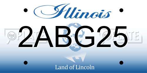 2ABG25 Illinois License Plate