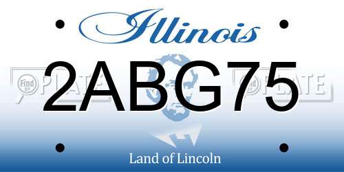 2ABG75 Illinois License Plate