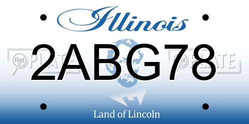 2ABG78 Illinois License Plate