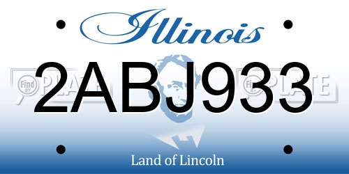 2ABJ933 Illinois License Plate