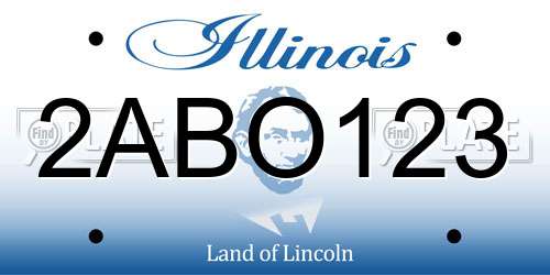 2ABO123 Illinois License Plate