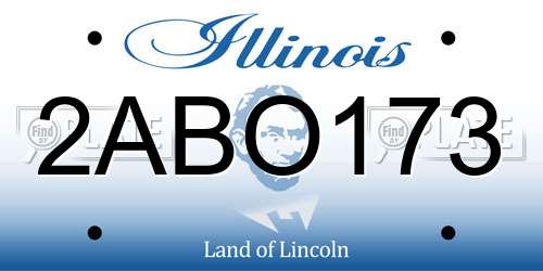 2ABO173 Illinois License Plate