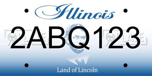2ABQ123 Illinois License Plate