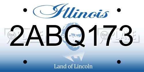 2ABQ173 Illinois License Plate