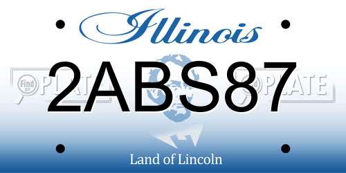 2ABS87 Illinois License Plate