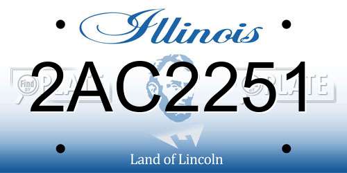 2AC2251 Illinois License Plate