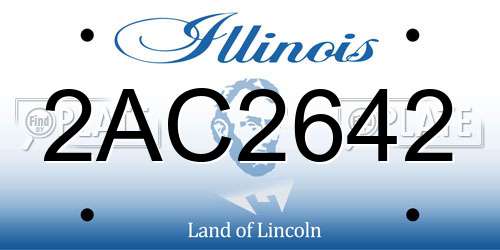 2AC2642 Illinois License Plate