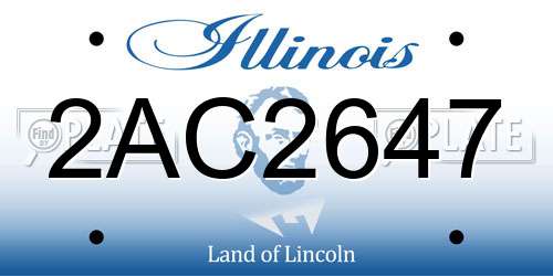 2AC2647 Illinois License Plate