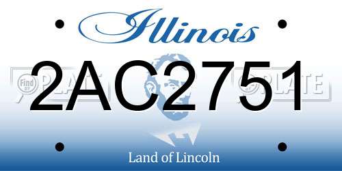 2AC2751 Illinois License Plate