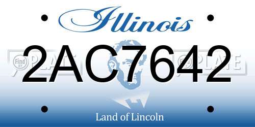 2AC7642 Illinois License Plate