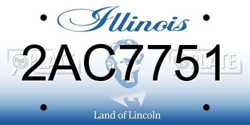 2AC7751 Illinois License Plate