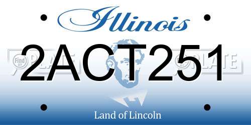 2ACT251 Illinois License Plate