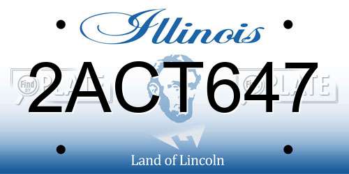 2ACT647 Illinois License Plate