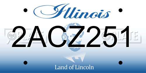 2ACZ251 Illinois License Plate