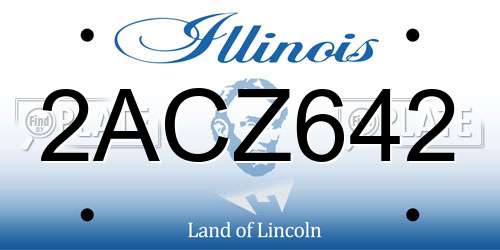 2ACZ642 Illinois License Plate