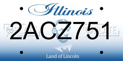 2ACZ751 Illinois License Plate