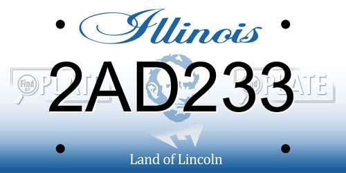 2AD233 Illinois License Plate