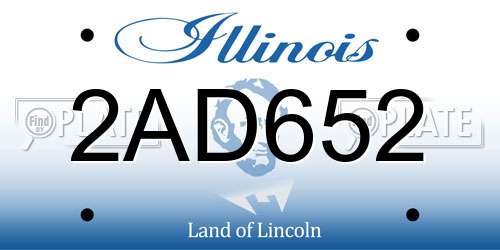 2AD652 Illinois License Plate