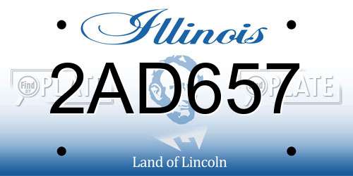 2AD657 Illinois License Plate