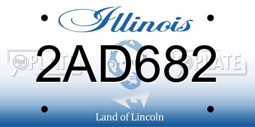 2AD682 Illinois License Plate