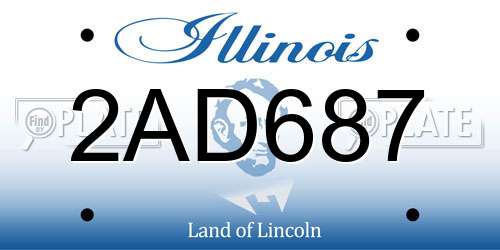 2AD687 Illinois License Plate