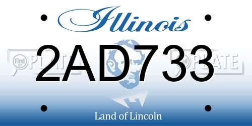 2AD733 Illinois License Plate