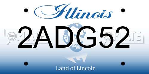 2ADG52 Illinois License Plate