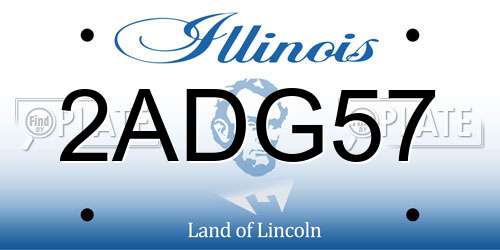 2ADG57 Illinois License Plate