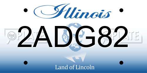 2ADG82 Illinois License Plate