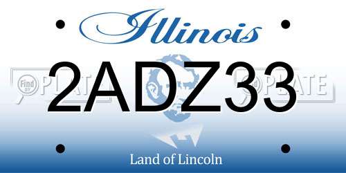 2ADZ33 Illinois License Plate