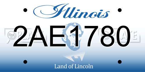 2AE1780 Illinois License Plate