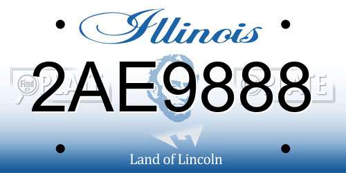 2AE9888 Illinois License Plate
