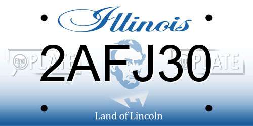 2AFJ30 Illinois License Plate