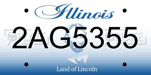 2AG5355 Illinois License Plate